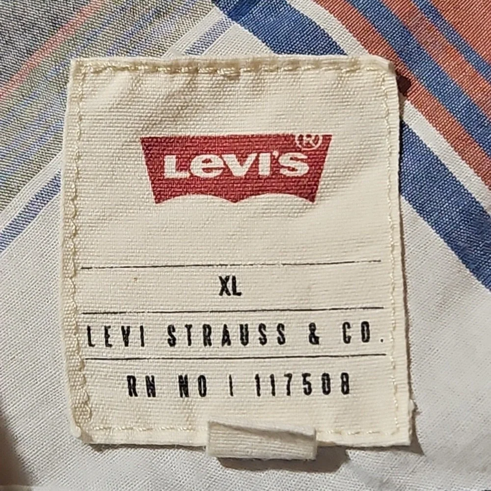 Levi's Shirt Mens Extra Large Short Sleeve Plaid Western‎